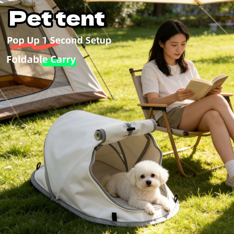 Camping Cot Foldable - Portable Pop Up Dog Tent Sun