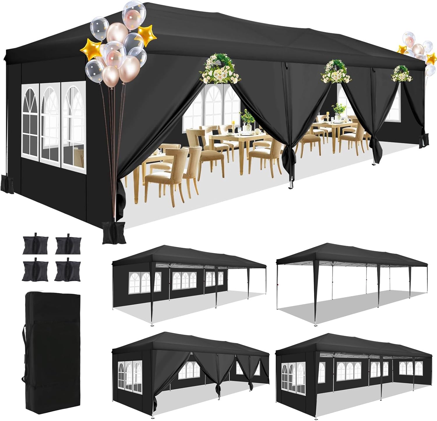 Gazebo Pop Up - 10x30ft Pop Up Canopy Tent with