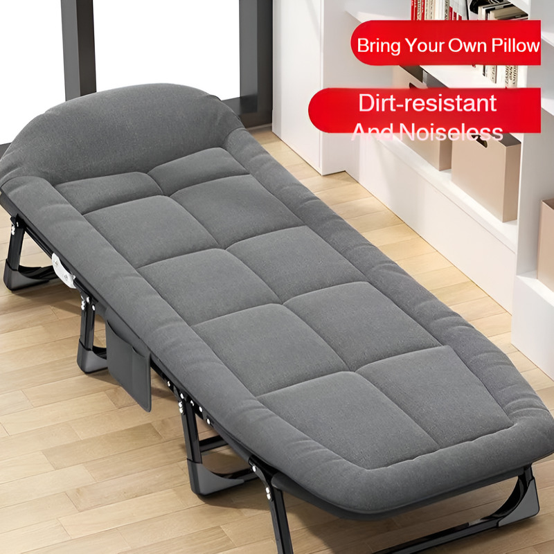 Camping Cot Foldable - Portable Folding Lounge Recliner Bed No‑Assembly