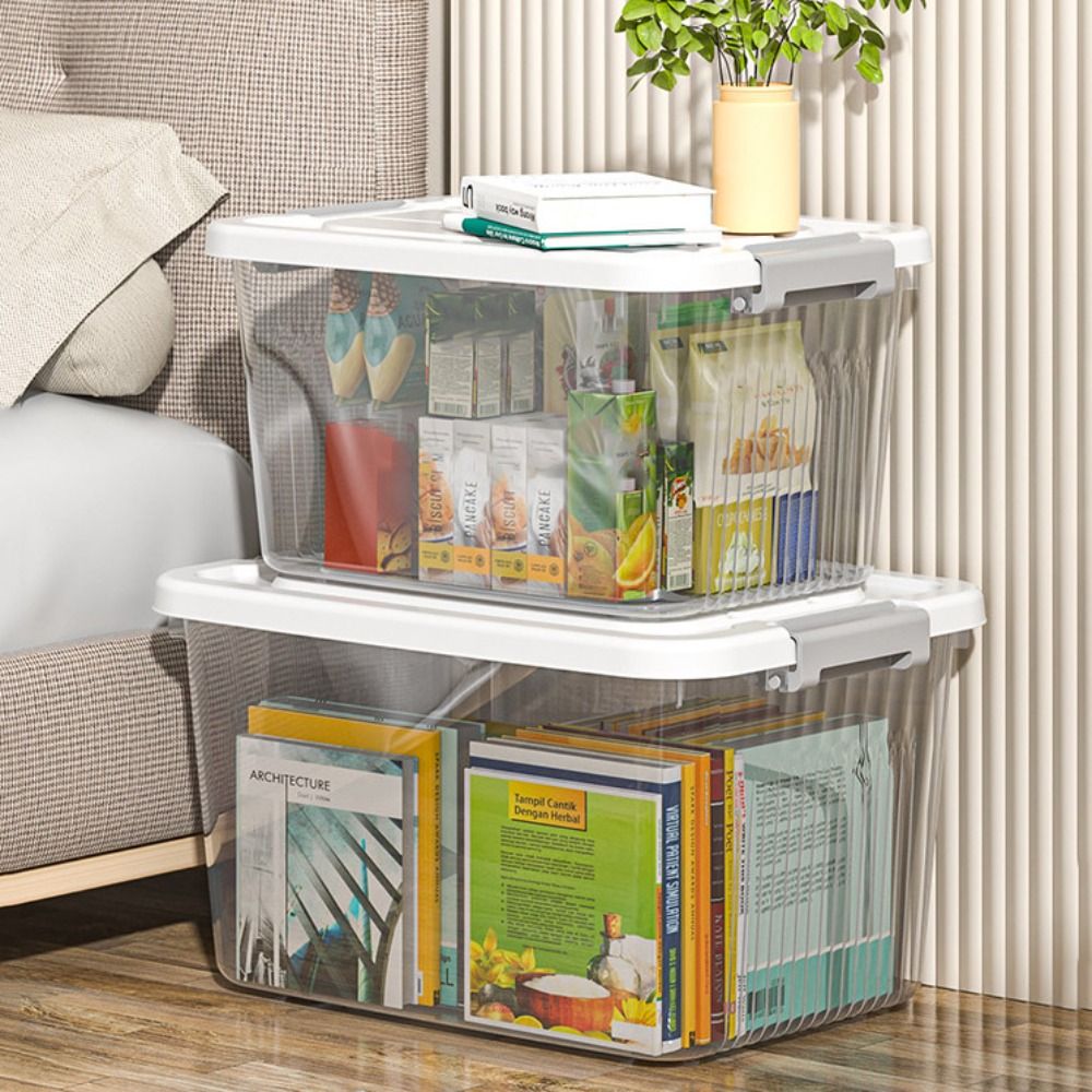 Garden Storage Box - Durable Transparent Black Storage Box Plastic