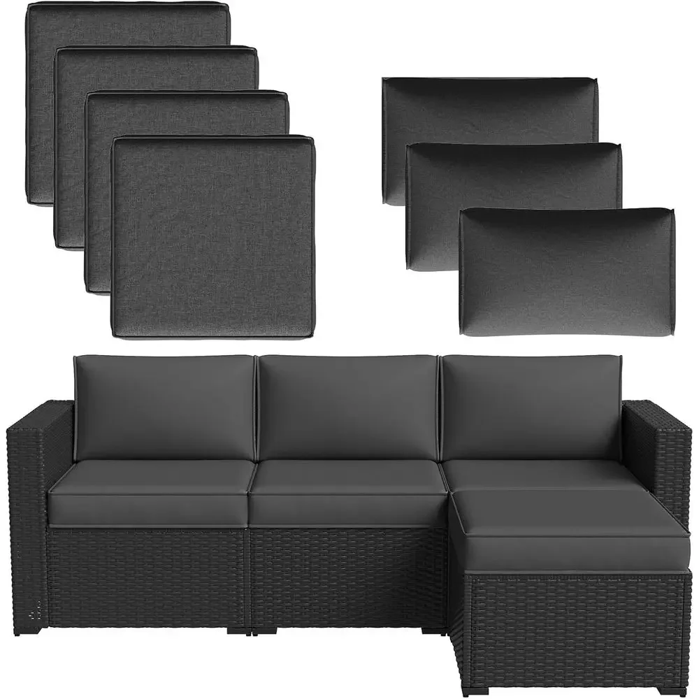 Outdoor Furniture Grey - 7-Piece Grey Outdoor Furniture Set with