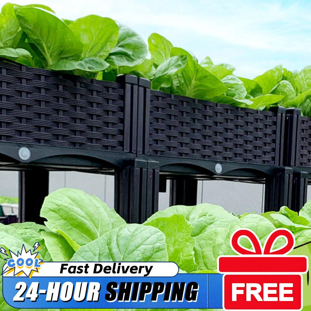 Garden Storage Box - Plastic Raised Planter Box with Legs