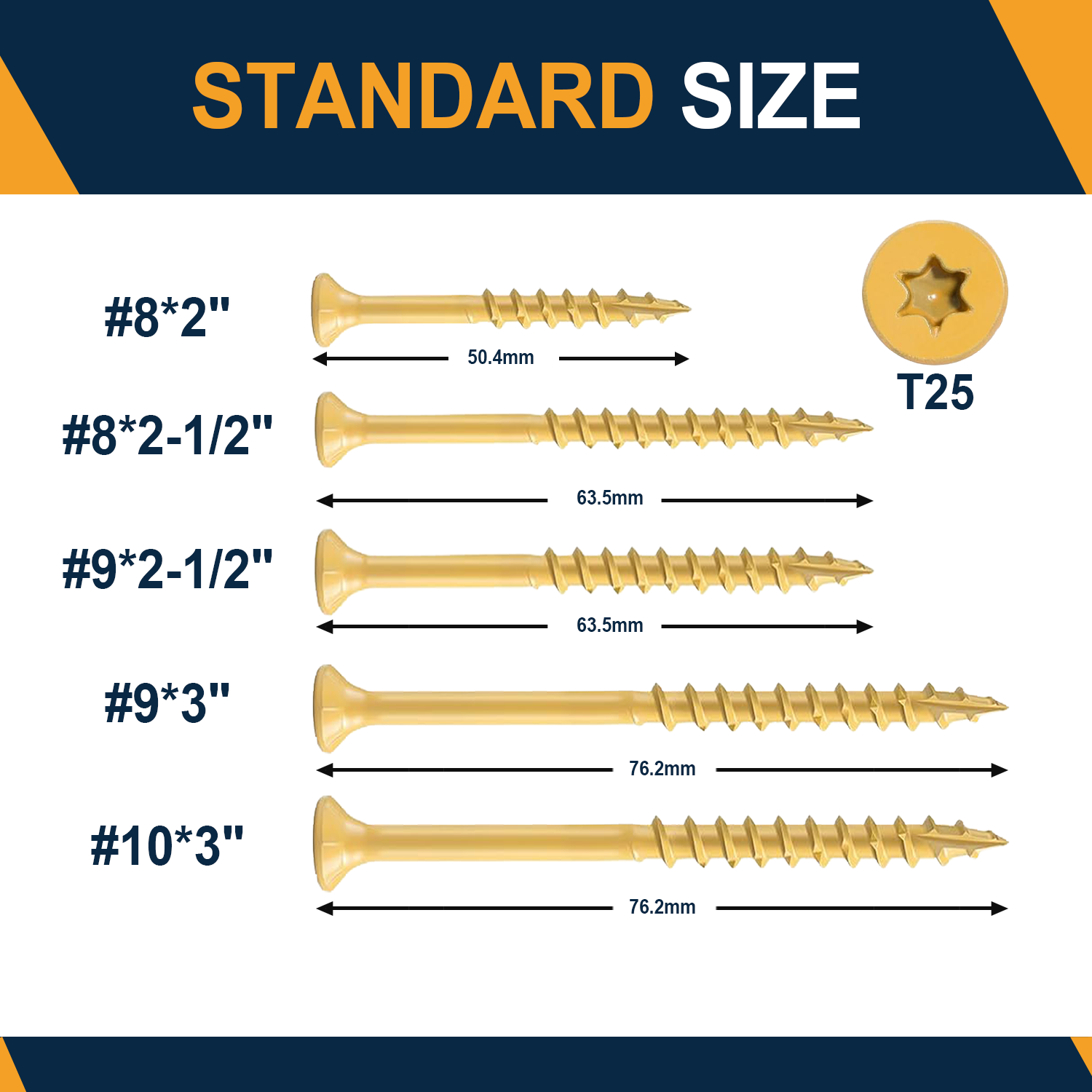 VKKM Wood Screws #8 X 2 Inch 4 - огляд і ціна Outdoor Furniture Yellow