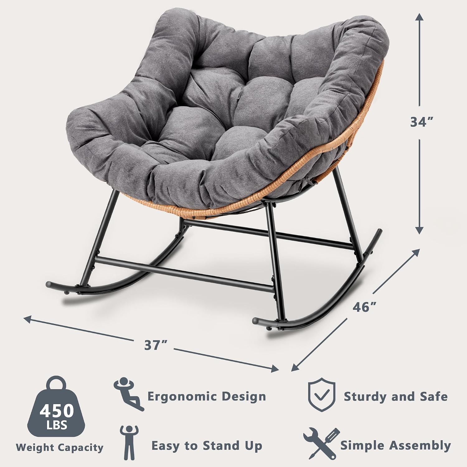 Outdoor Rattan Egg Rocking Cha - огляд і ціна Outdoor Furniture Egg Chair