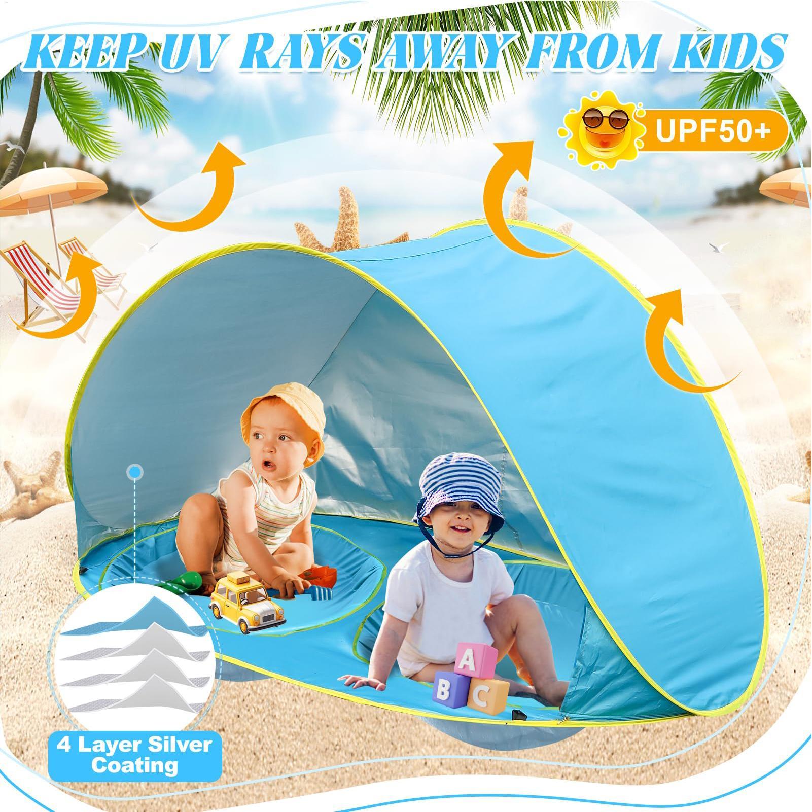 Kid Beach Tent With Pool UV Pr - огляд і ціна Gazebo Pop Up