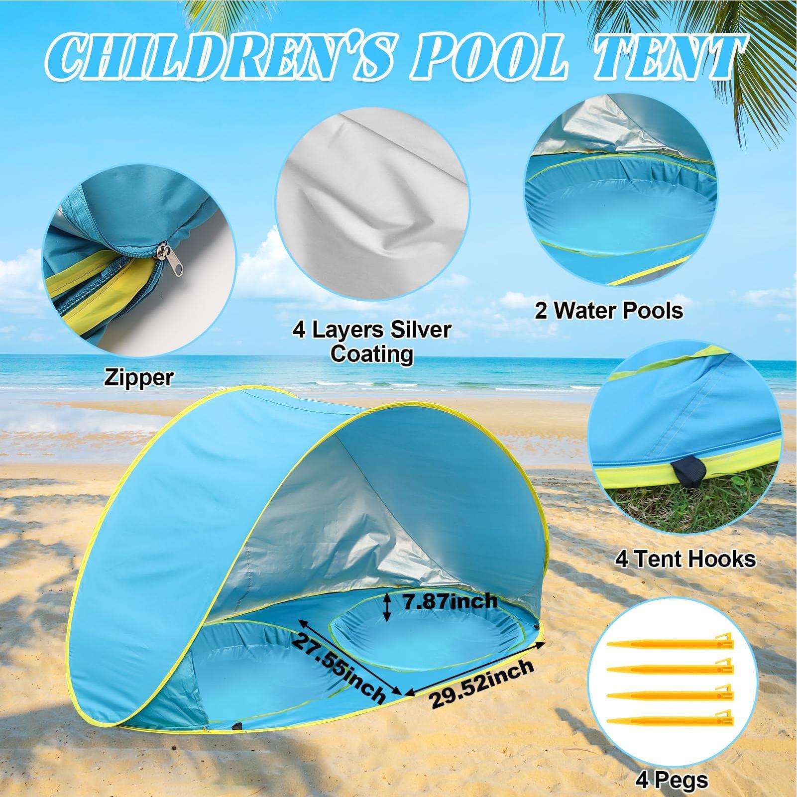 Kid Beach Tent With Pool UV Pr - огляд і ціна Gazebo Pop Up