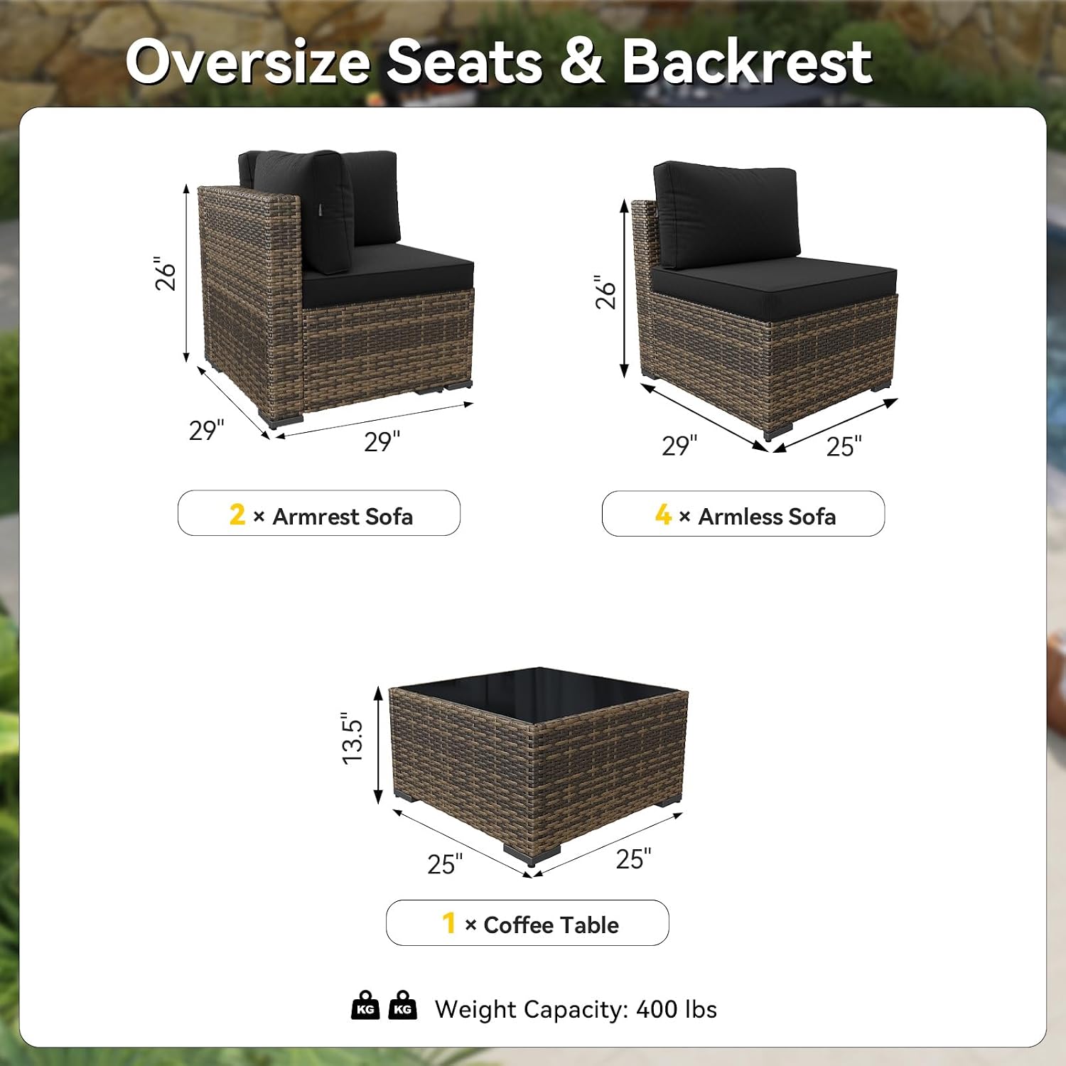 7-Piece Wicker Patio Furniture - огляд і ціна Outdoor Furniture Yellow