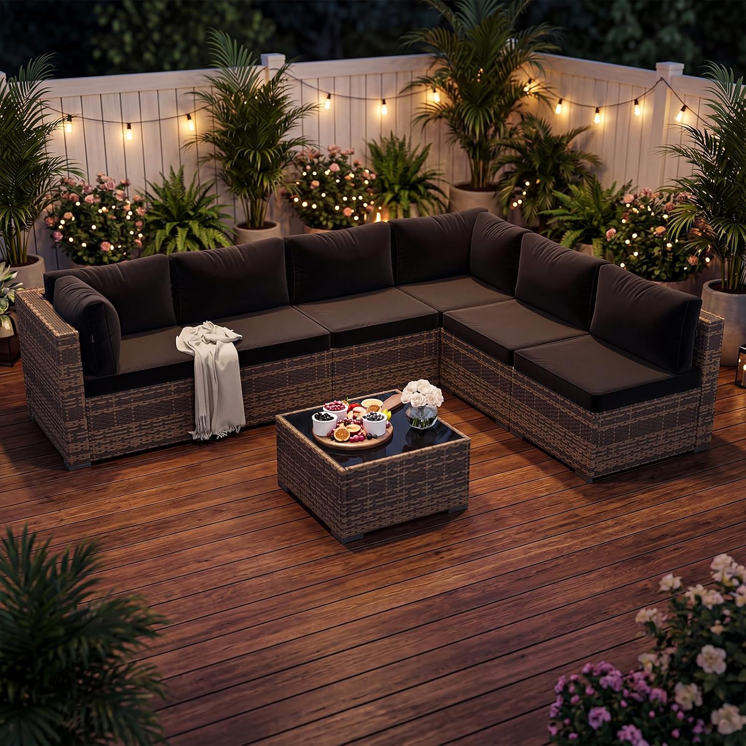 7-Piece Wicker Patio Furniture - огляд і ціна Outdoor Furniture Yellow