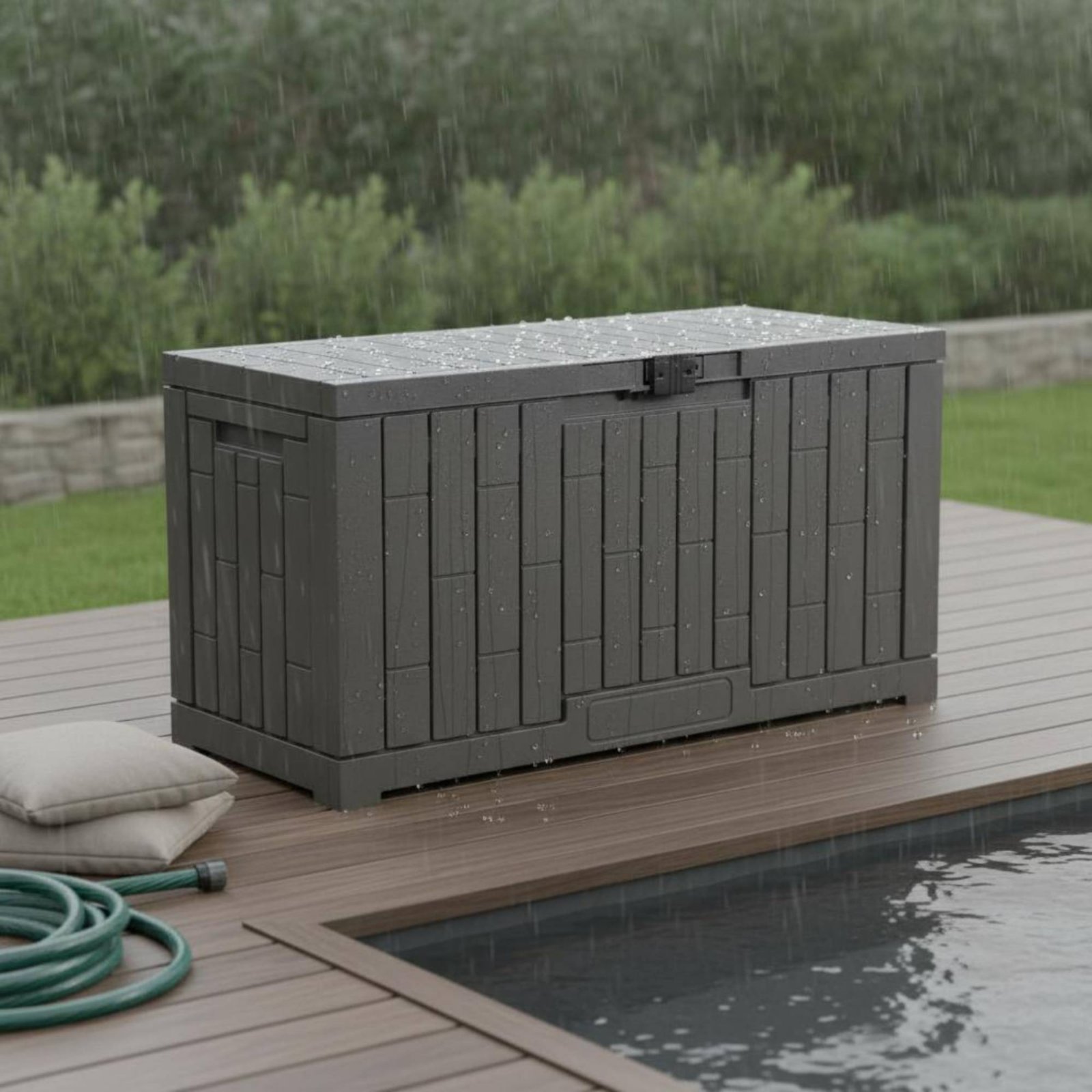 Resin Deck Box Rectangular Out - огляд і ціна Garden Storage Box