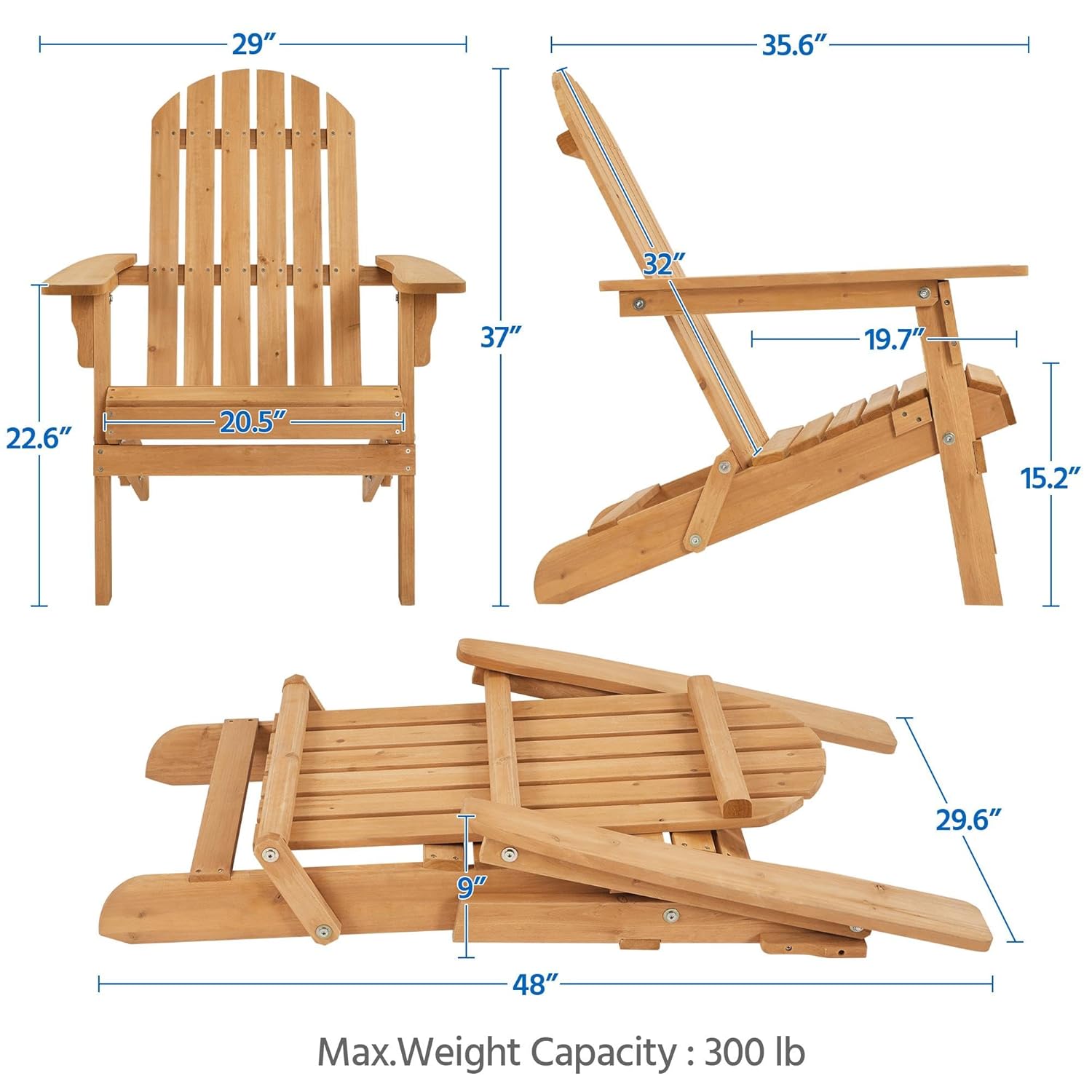 Folding Adirondack Chair Set o - огляд і ціна Outdoor Furniture And Fire Pit