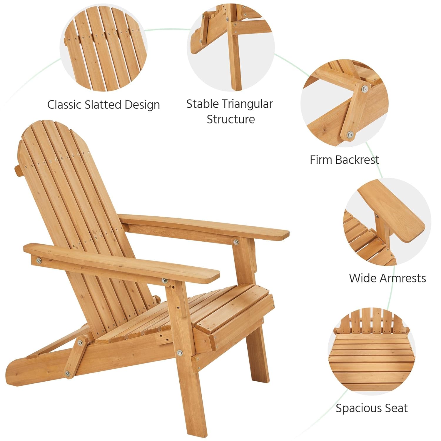 Folding Adirondack Chair Set o - огляд і ціна Outdoor Furniture And Fire Pit