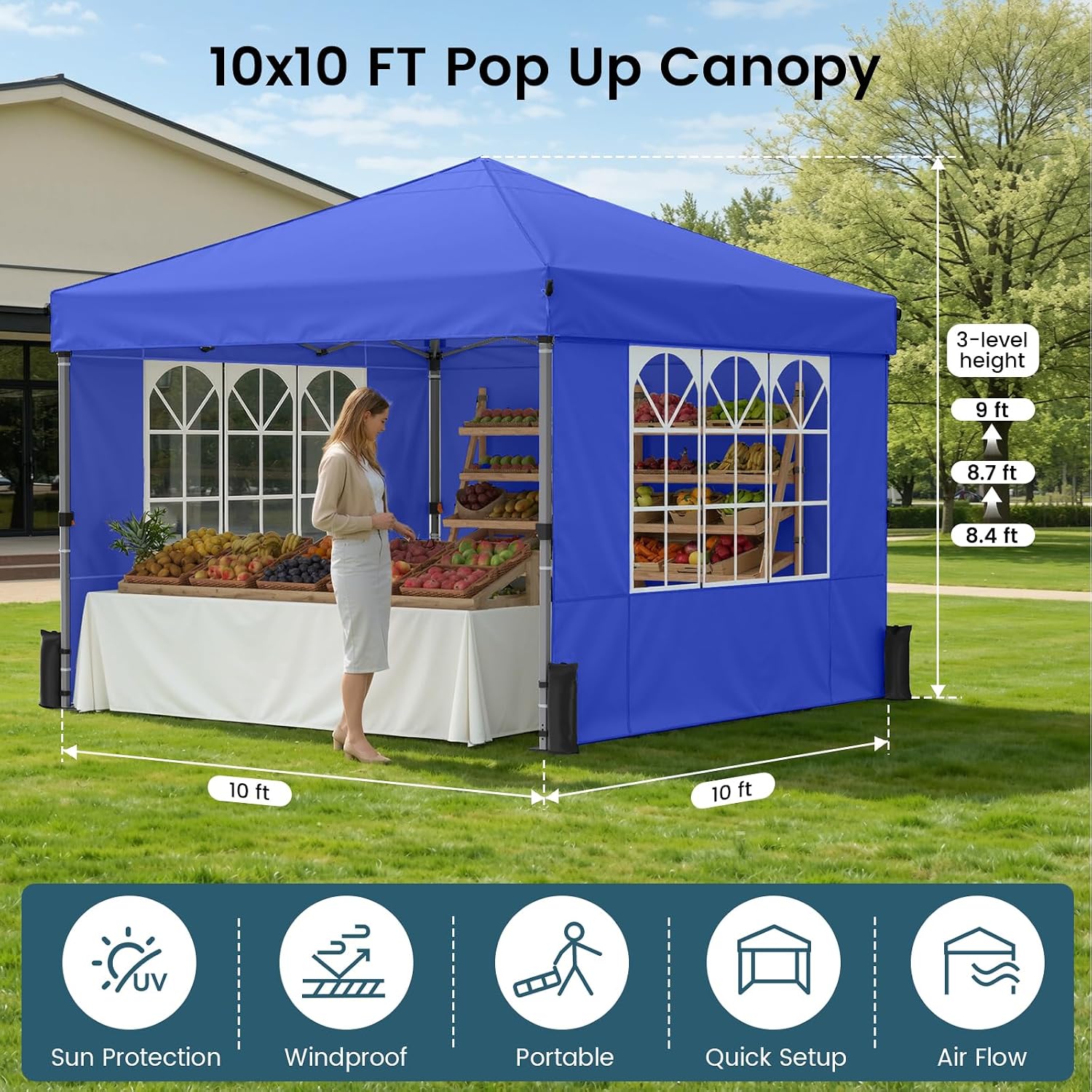 10x10ft Pop Up Canopy Tent wit - огляд і ціна Gazebo Pop Up