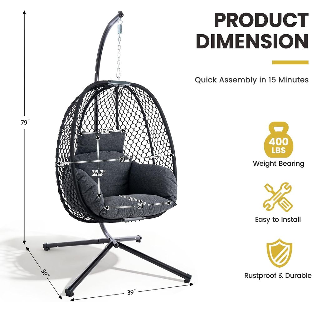 Egg Chair Outdoor with Stand,  - огляд і ціна Outdoor Furniture Egg Chair