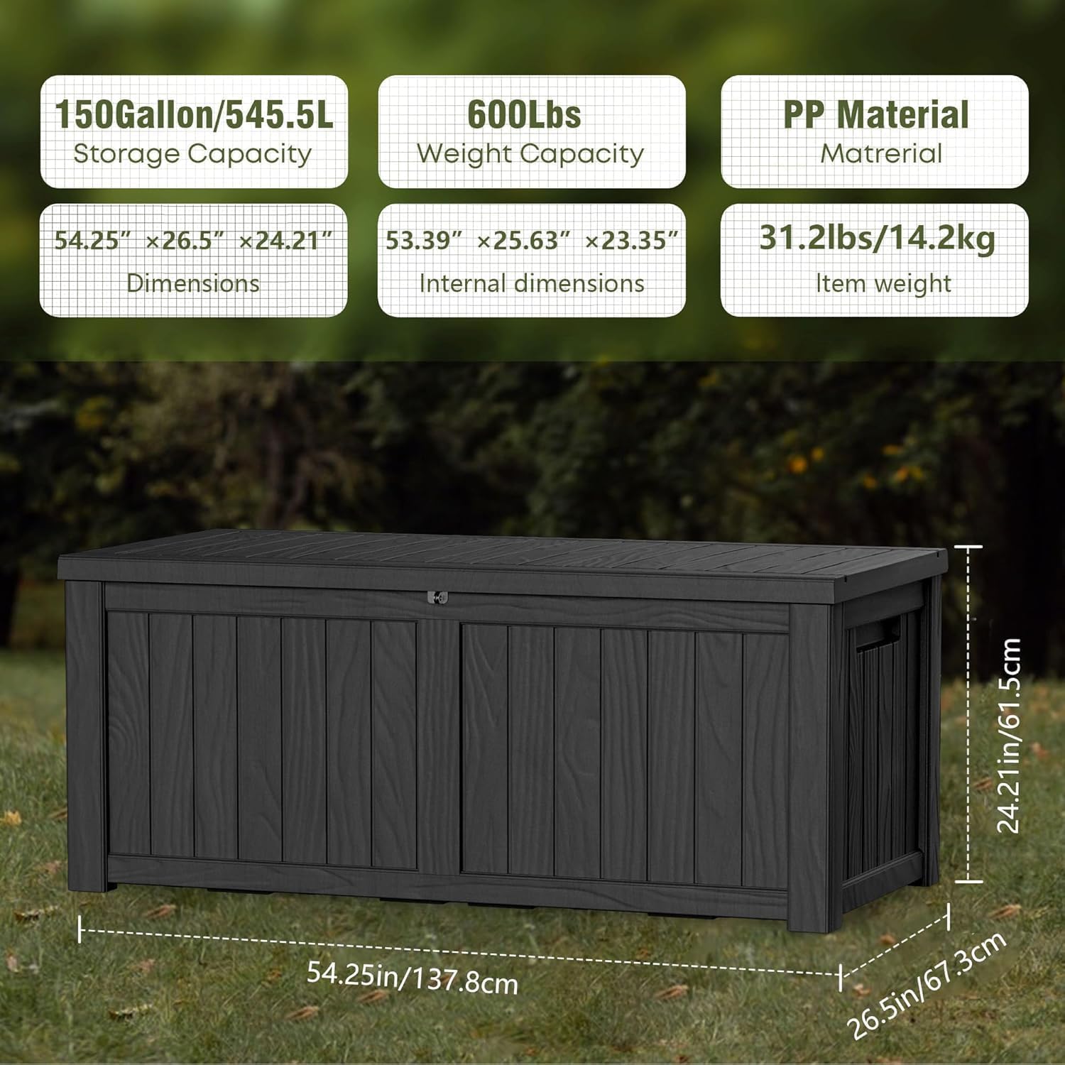 150 Gallon Outdoor Storage Box - огляд і ціна Outdoor Furniture With Storage For Cushions