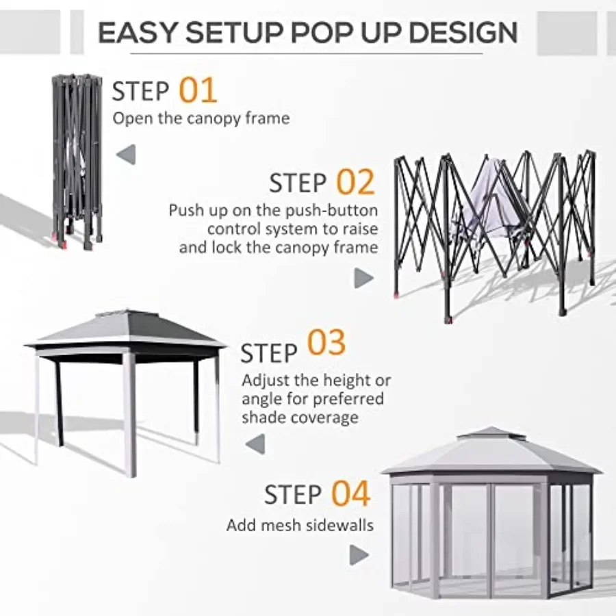11' x 13' Pop Up Gazebo  Tent  - огляд і ціна Gazebo Pop Up