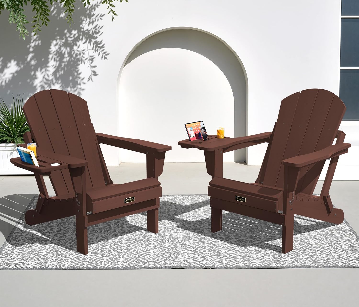Folding Adirondack Chair Set 2 - огляд і ціна Outdoor Furniture And Fire Pit
