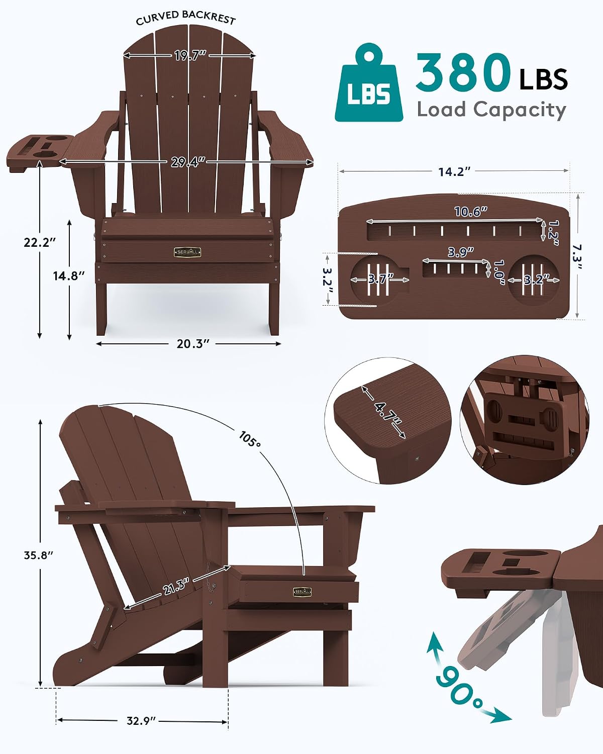 Folding Adirondack Chair Set 2 - огляд і ціна Outdoor Furniture And Fire Pit
