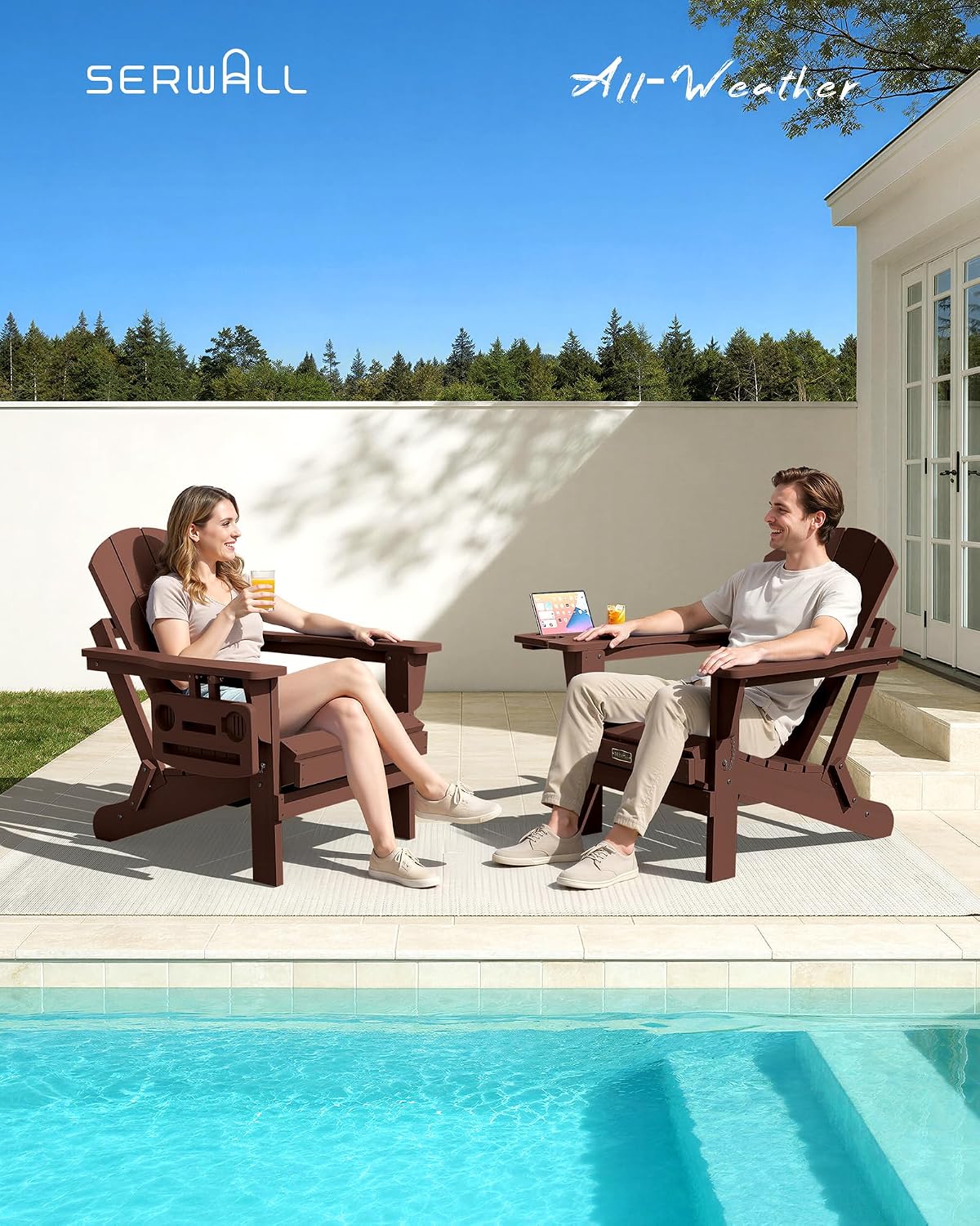 Folding Adirondack Chair Set 2 - огляд і ціна Outdoor Furniture And Fire Pit