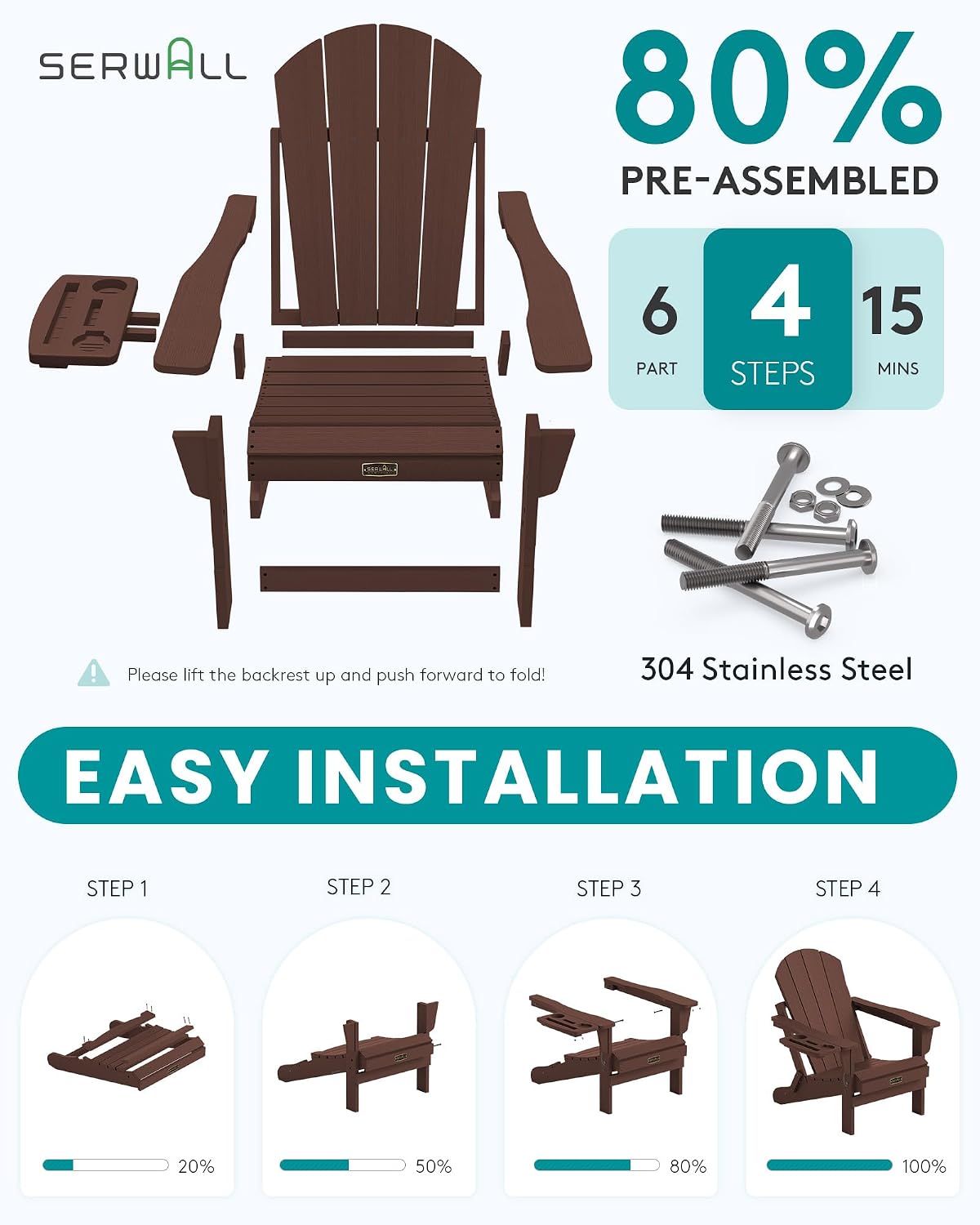 Folding Adirondack Chair Set 2 - огляд і ціна Outdoor Furniture And Fire Pit