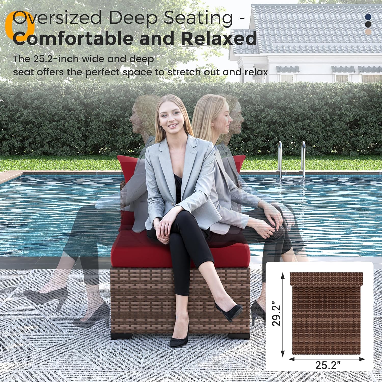 8pc All-Weather Wicker Section - огляд і ціна Outdoor Furniture And Fire Pit