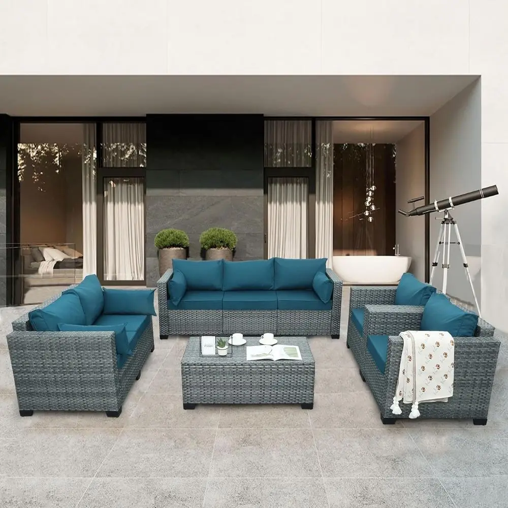5-Piece Outdoor Wicker Patio F - огляд і ціна Outdoor Furniture With Storage For Cushions