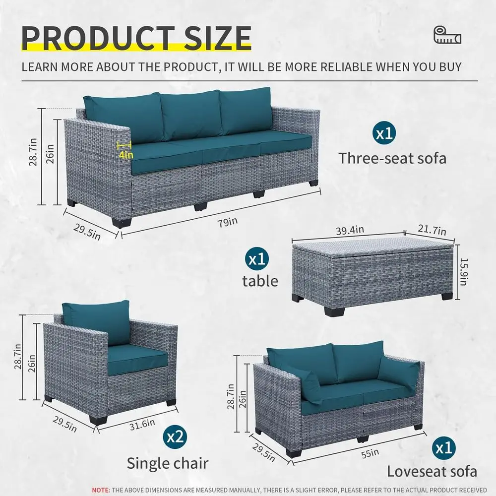 5-Piece Outdoor Wicker Patio F - огляд і ціна Outdoor Furniture With Storage For Cushions