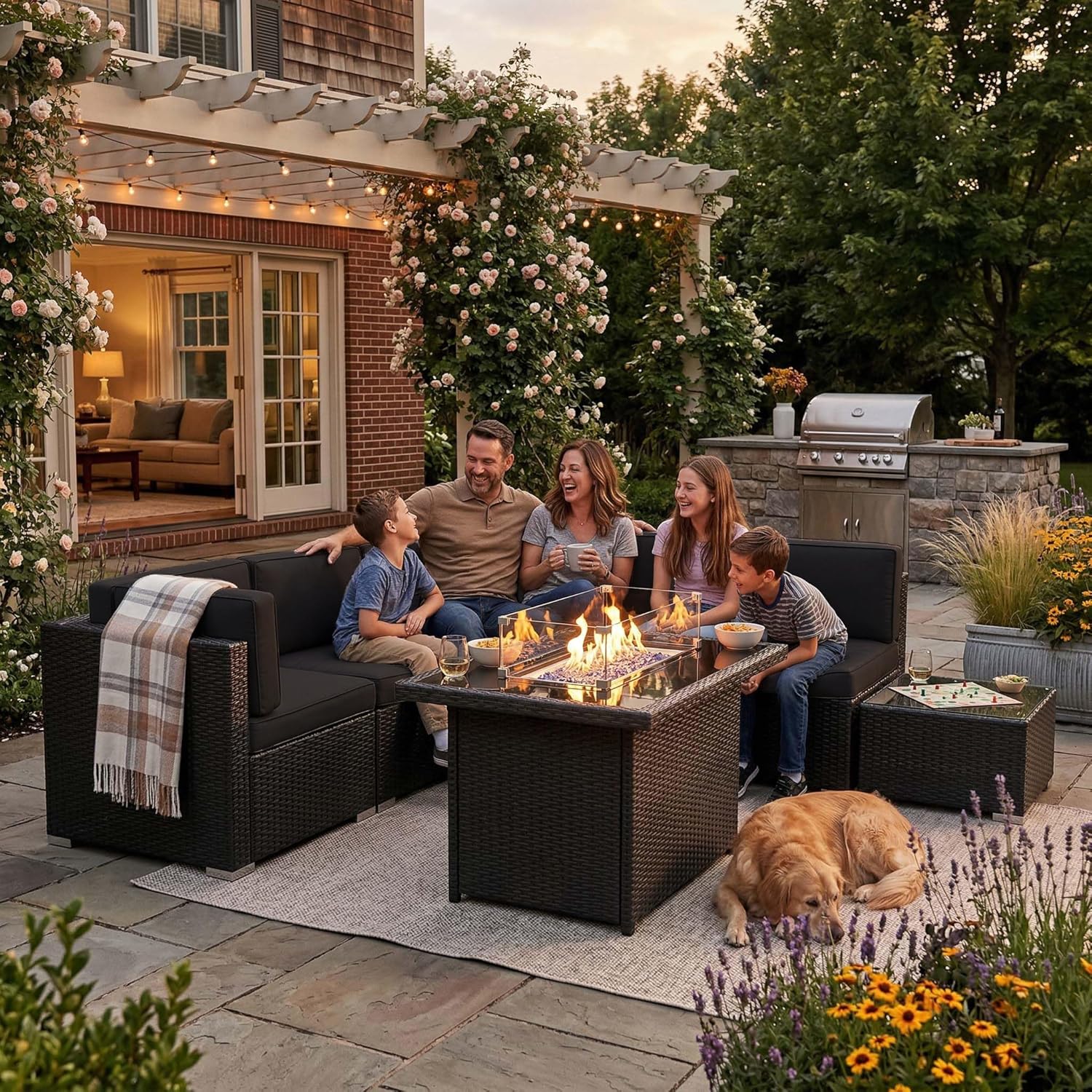 8 Pieces Patio Furniture Set w - огляд і ціна Outdoor Furniture And Fire Pit