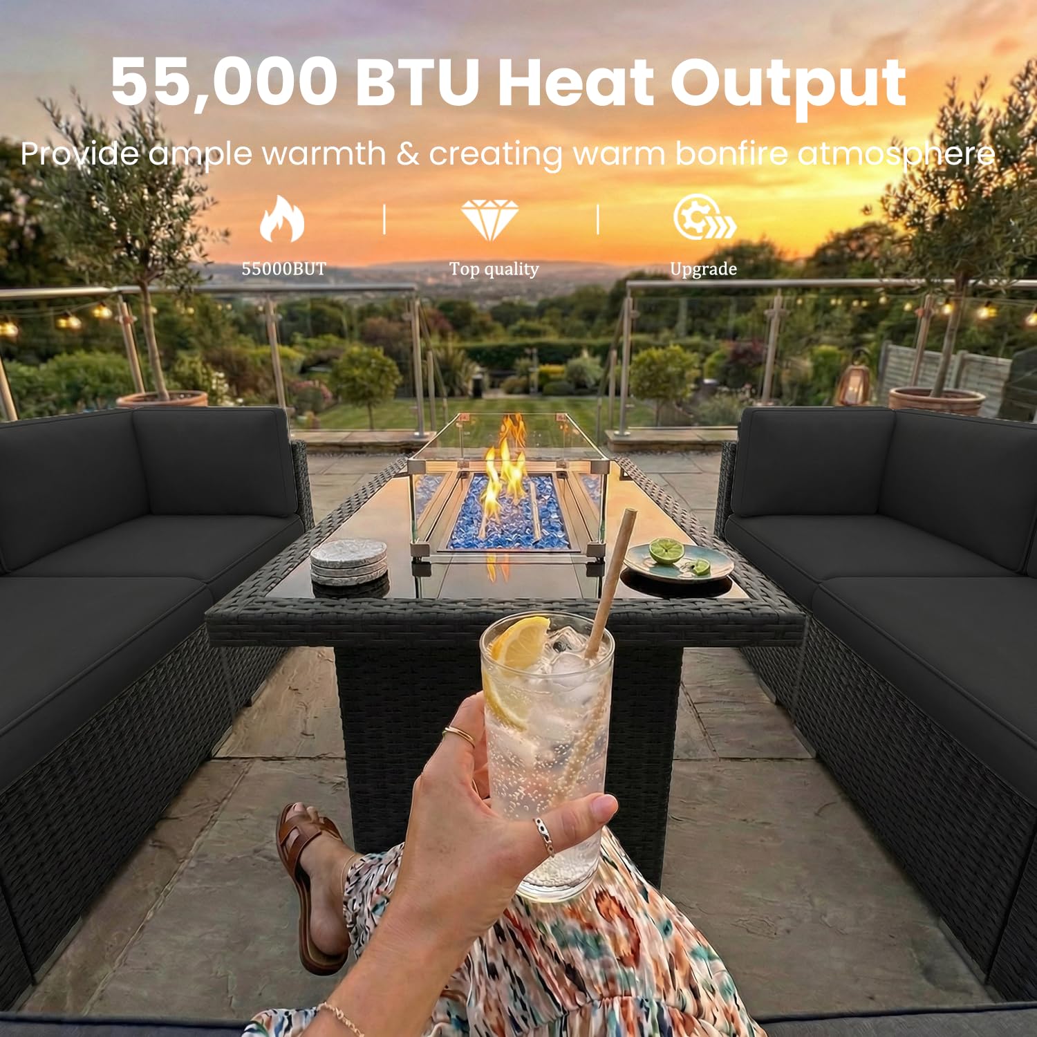 8 Pieces Patio Furniture Set w - огляд і ціна Outdoor Furniture And Fire Pit