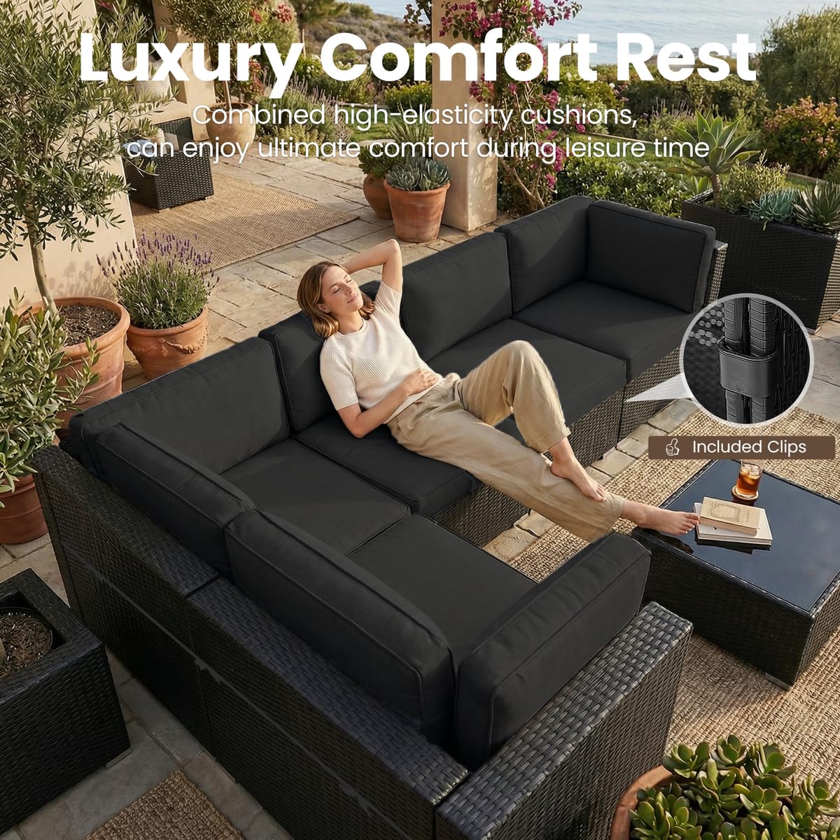 8 Pieces Patio Furniture Set w - огляд і ціна Outdoor Furniture And Fire Pit