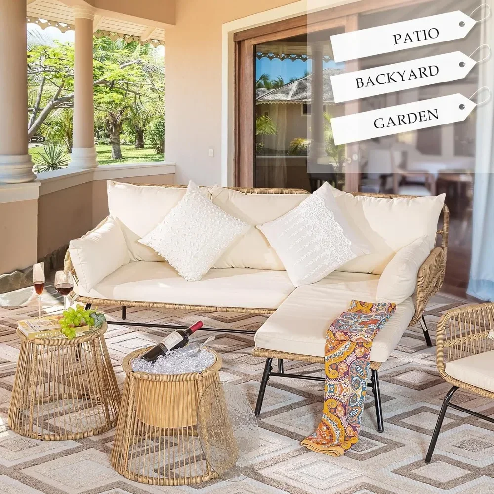 A 3/4/5 Piece Boho Outdoor Pat - огляд і ціна Outdoor Furniture Egg Chair