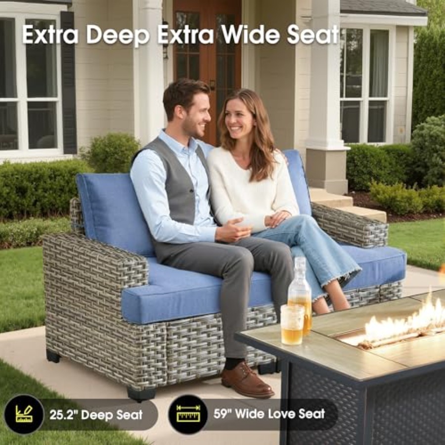 Outdoor Sectional Patio Furnit - огляд і ціна Outdoor Furniture And Fire Pit