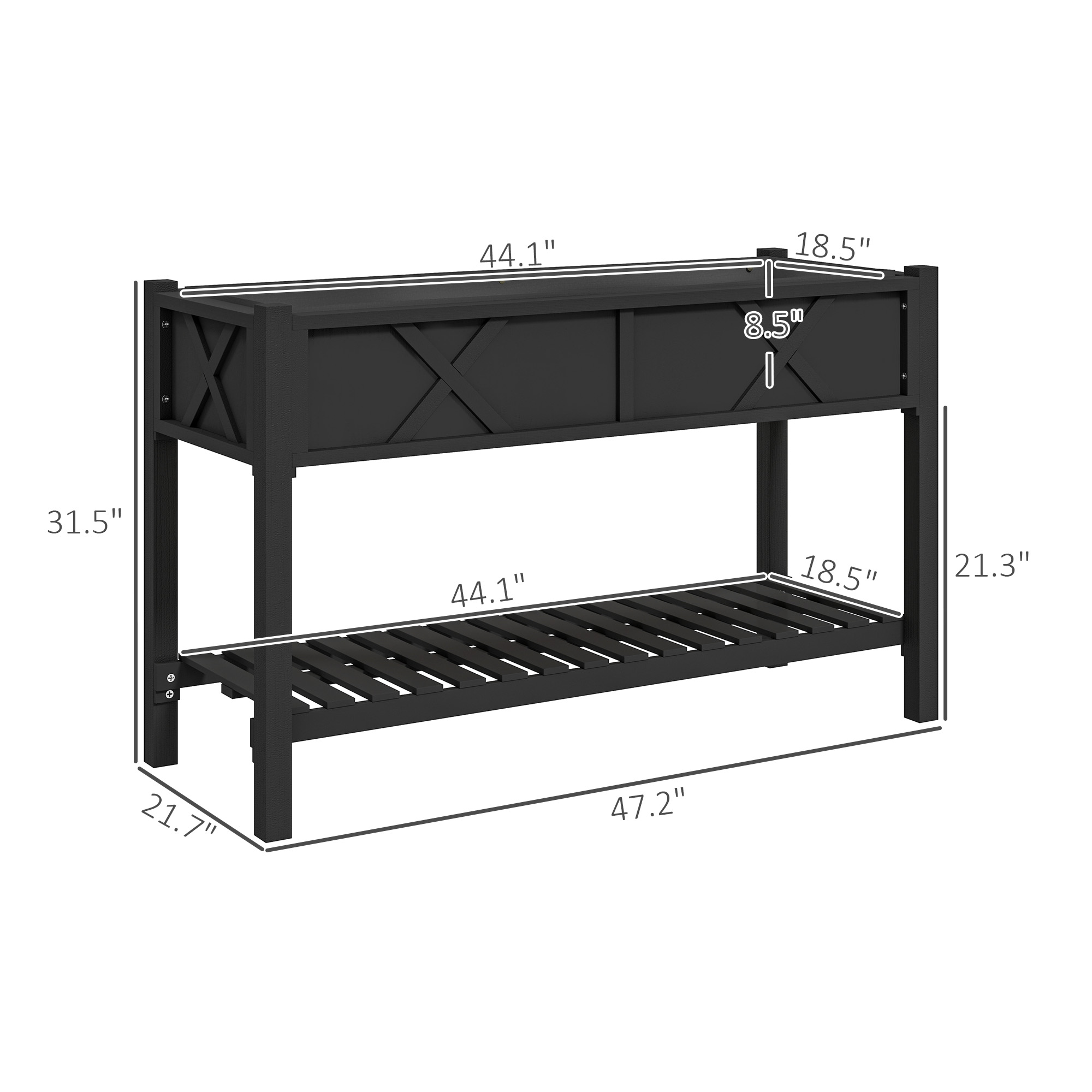 Elevated Wood Planter Box,Rais - огляд і ціна Garden Storage Box