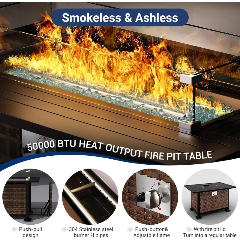 A Furniture Set with Fire Pit  - огляд і ціна Outdoor Furniture And Fire Pit