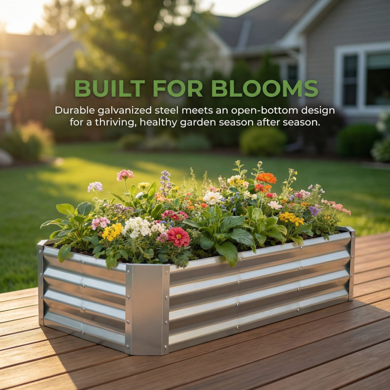 Large Bottomless Galvanized Ga - огляд і ціна Garden Storage Box