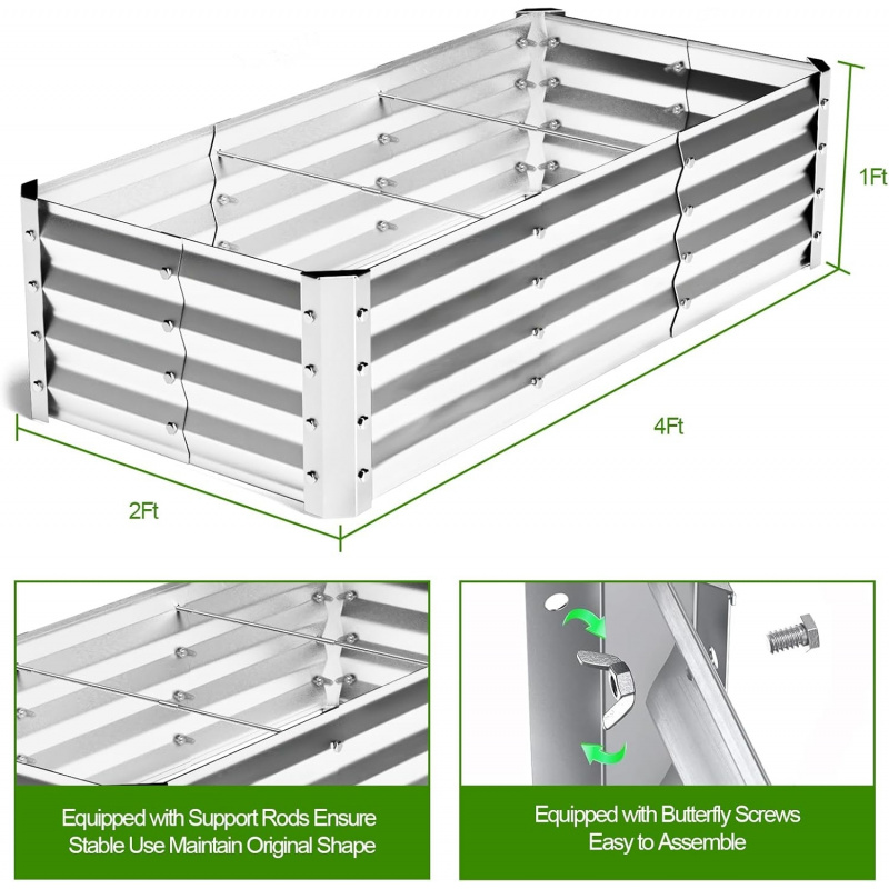 Large Bottomless Galvanized Ga - огляд і ціна Garden Storage Box