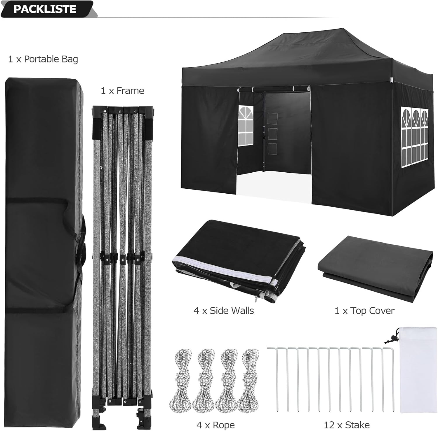 10x15FT Pop Up Canopy Tent wit - огляд і ціна Gazebo Pop Up