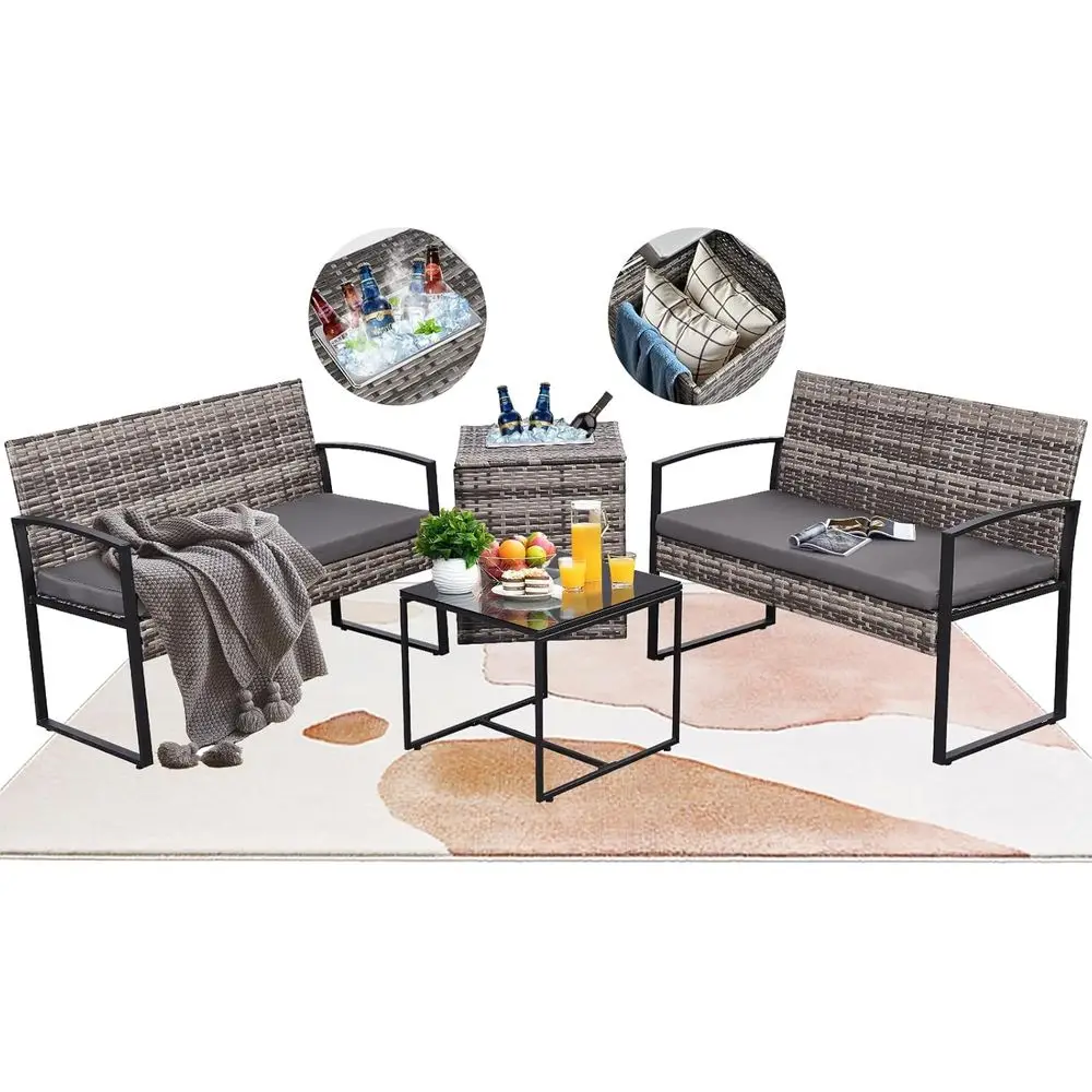 4-Piece Outdoor Patio Furnitur - огляд і ціна Outdoor Furniture Grey
