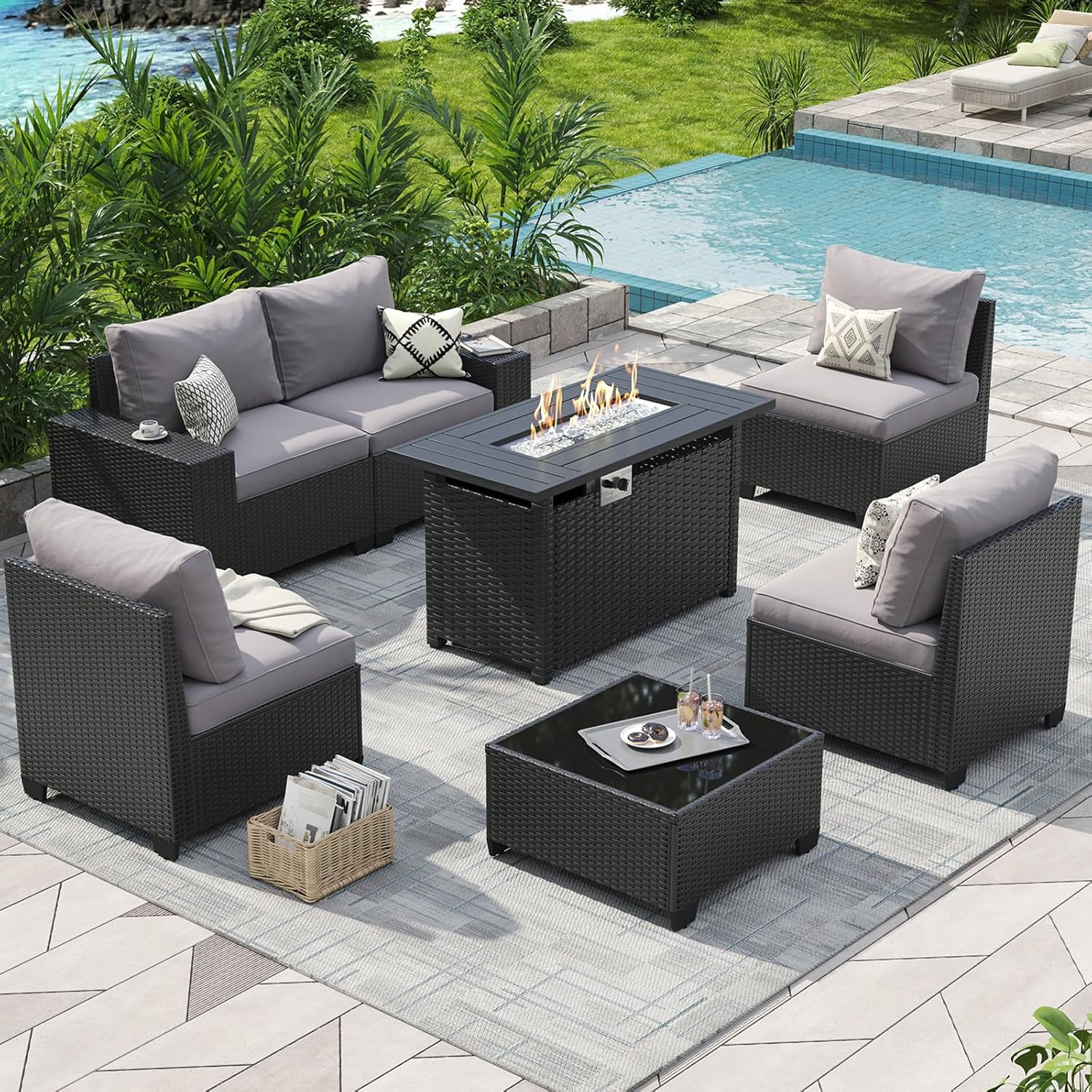 Outdoor Patio Furniture Set wi - огляд і ціна Outdoor Furniture And Fire Pit
