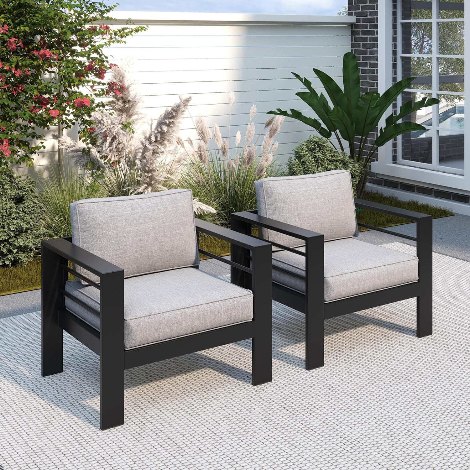 Patio Furniture Metal Armchair - огляд і ціна Outdoor Furniture Grey