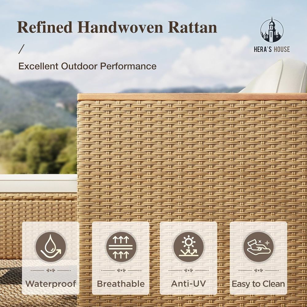 3-Piece Wicker Outdoor Section - огляд і ціна Outdoor Furniture Yellow