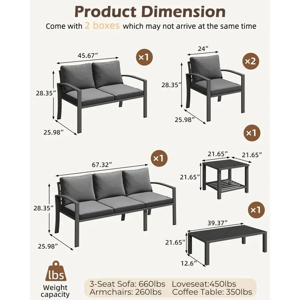 6-Piece Outdoor Patio Furnitur - огляд і ціна Outdoor Furniture Grey
