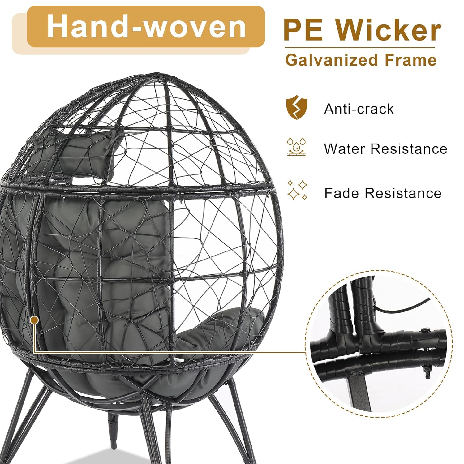 Oversized Wicker Egg Chair Cus - огляд і ціна Outdoor Furniture Egg Chair