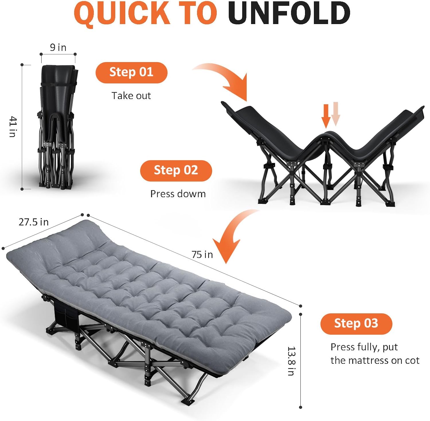 Camping Cot For Adults With Cu - огляд і ціна Camping Cot Foldable