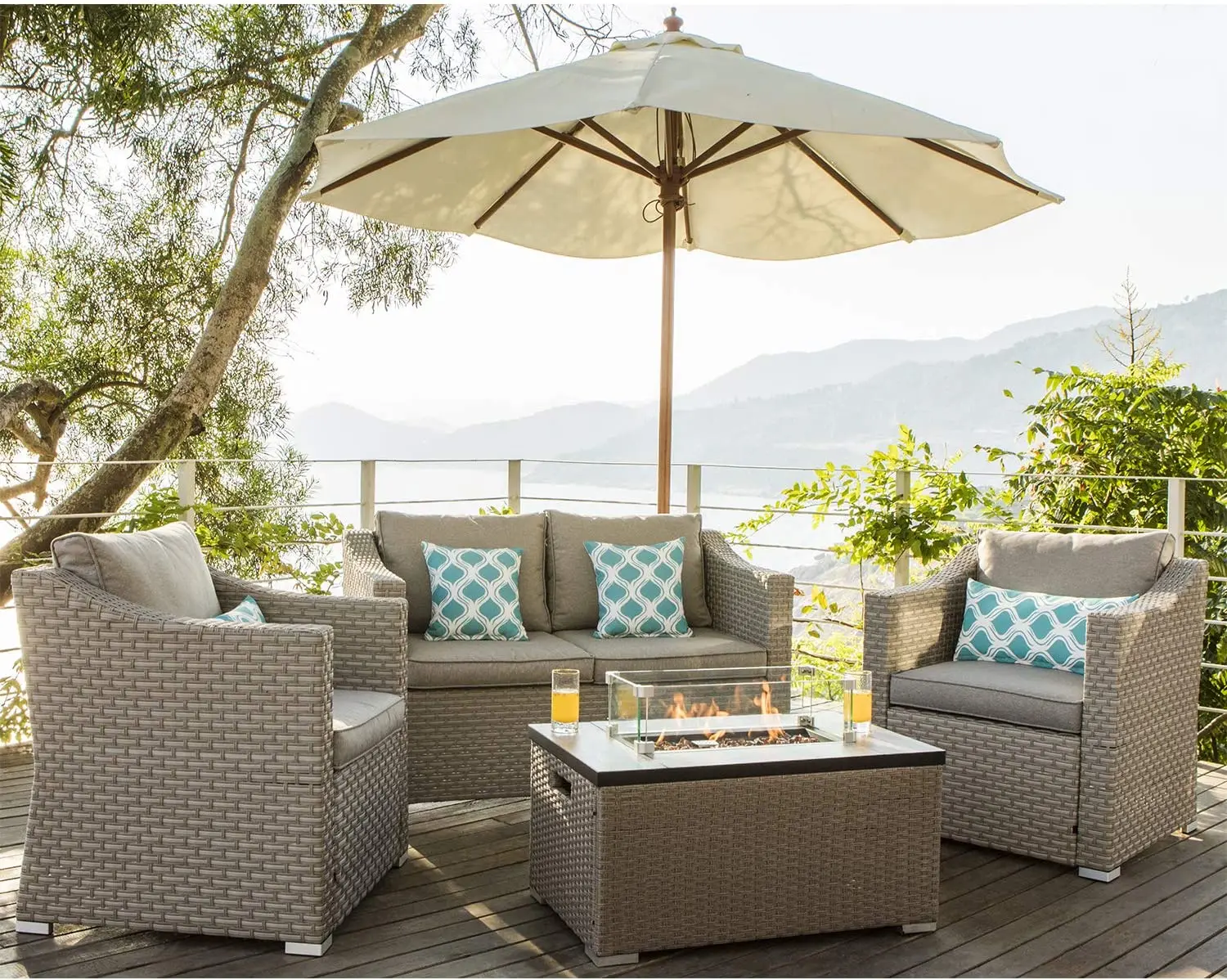 -Outdoor Furniture 5-Piece Wic - огляд і ціна Outdoor Furniture And Fire Pit