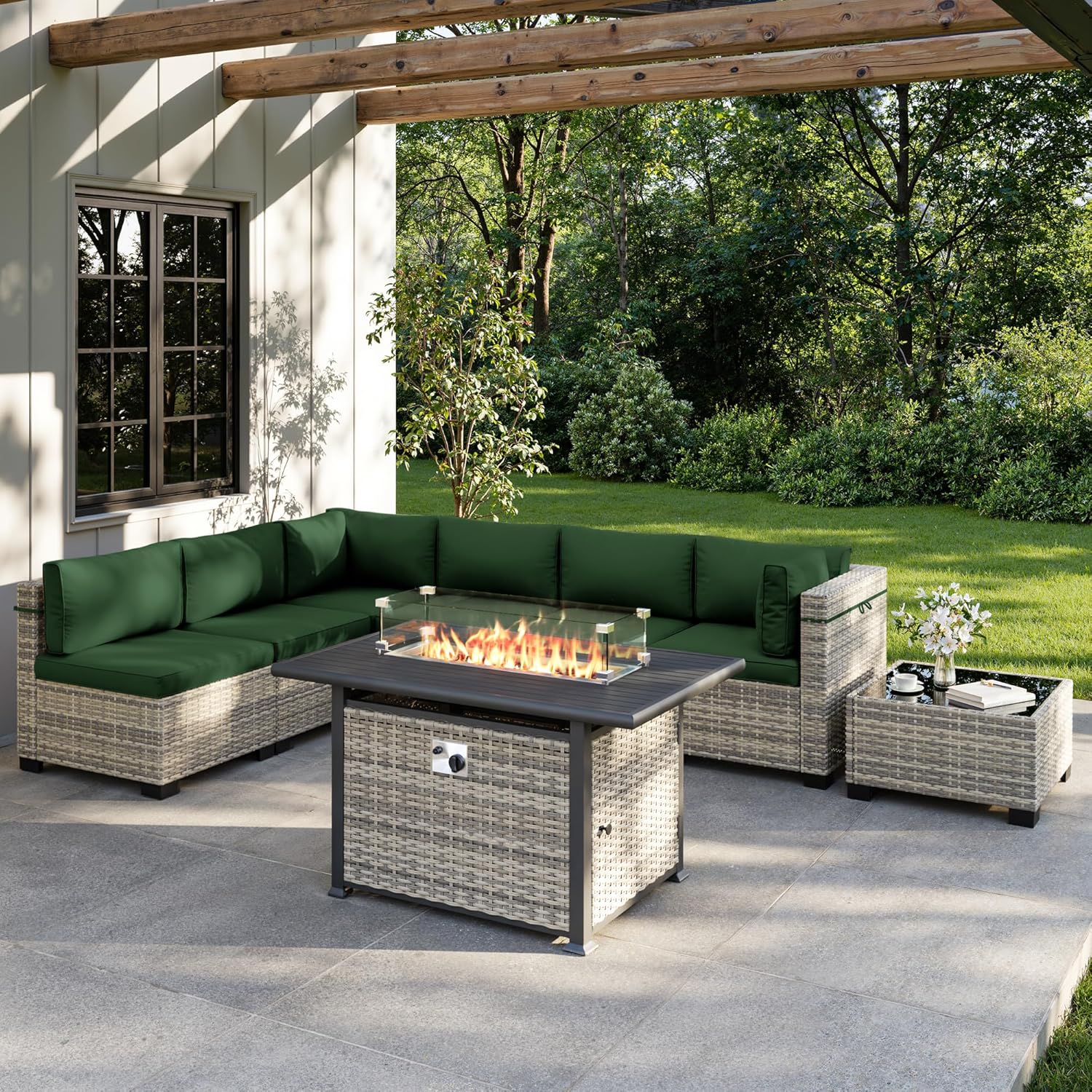 8-Piece Outdoor Patio Furnitur - огляд і ціна Outdoor Furniture And Fire Pit