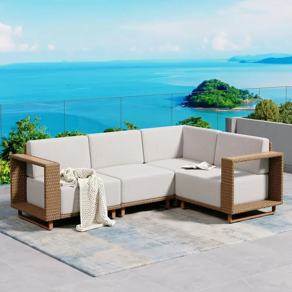 L-Shaped Outdoor Sectional Sof - огляд і ціна Outdoor Furniture Yellow