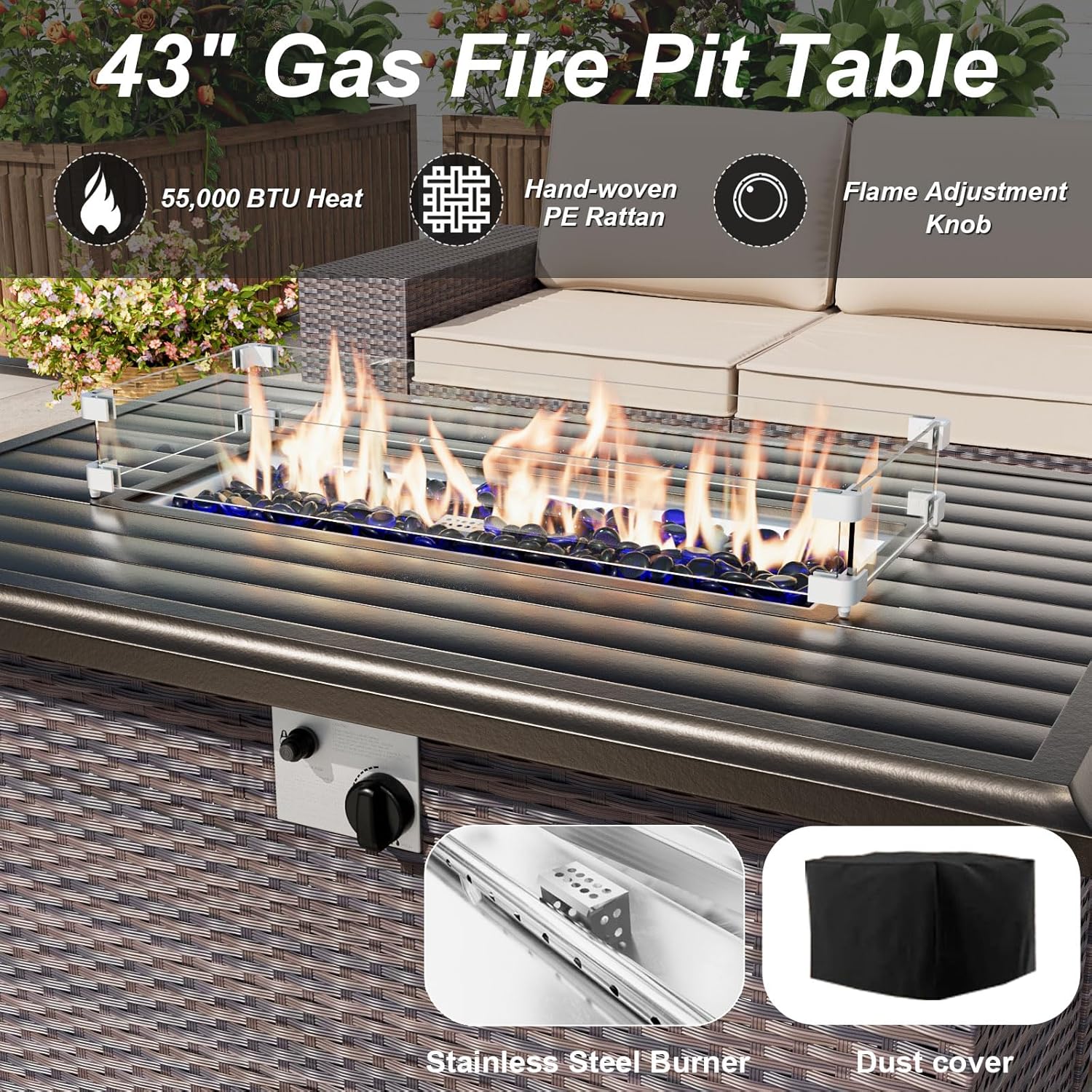 Patio Furniture Set with Fire  - огляд і ціна Outdoor Furniture And Fire Pit