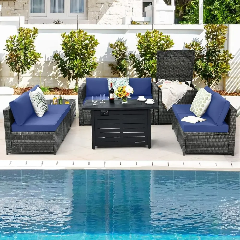 8-Piece Outdoor PE Rattan Pati - огляд і ціна Outdoor Furniture With Storage For Cushions