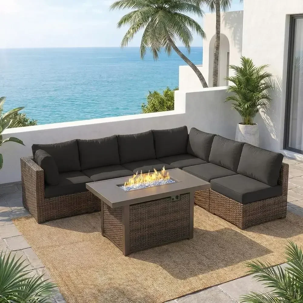7-Piece Outdoor Patio Furnitur - огляд і ціна Outdoor Furniture And Fire Pit