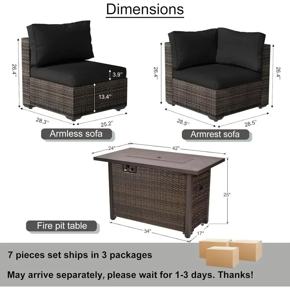 7-Piece Outdoor Patio Furnitur - огляд і ціна Outdoor Furniture And Fire Pit